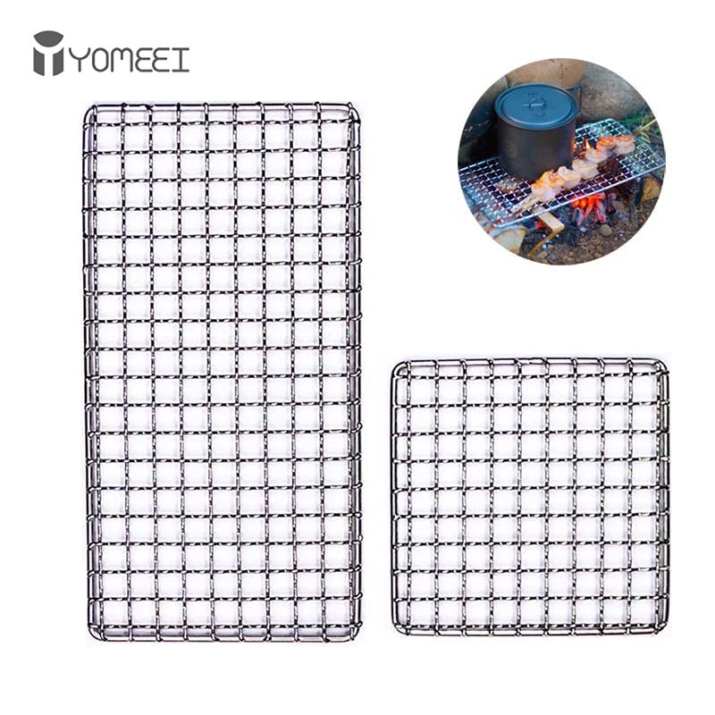Camping Cooking Mat - YOMEEI 2 قطعة الفولاذ المقاوم للصدأ