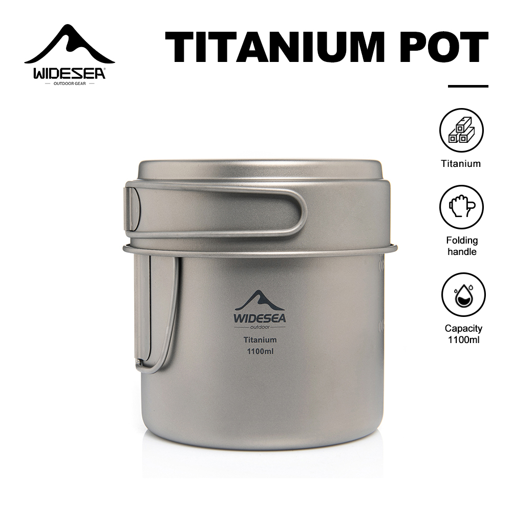 Camping Cooking Pot Set - وعاء تخييم من التيتانيوم خفيف الوزن