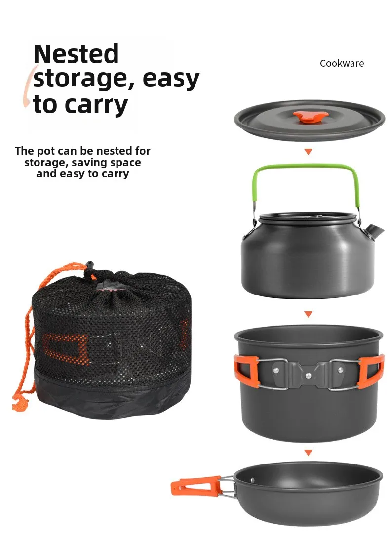 Camping Cooking Set Ds 308 - طقم طهي خارجي كبير السعة DS-308