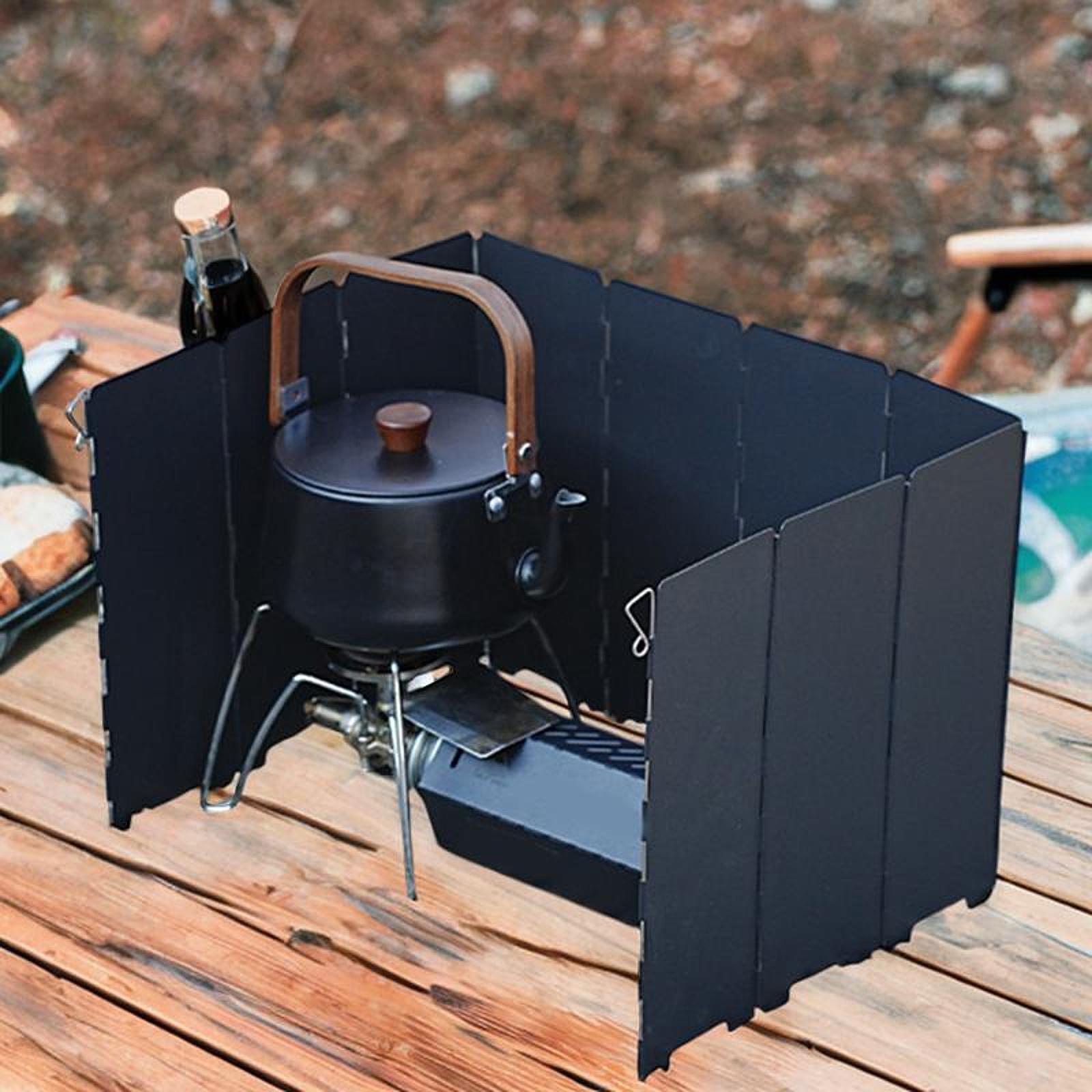 Camping Cooking Wind Blocker - حاجز رياح محمول قابل للطي للتخييم،