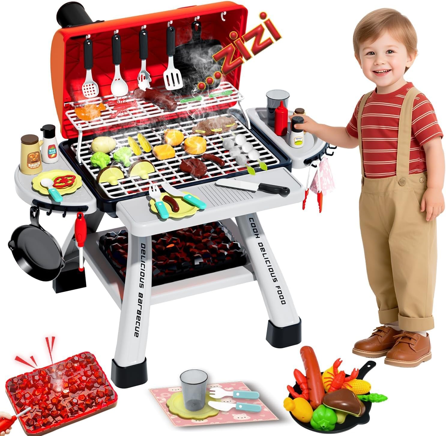 Camping Cooking Gifts - مجموعة ألعاب شواء للأطفال مع صوت