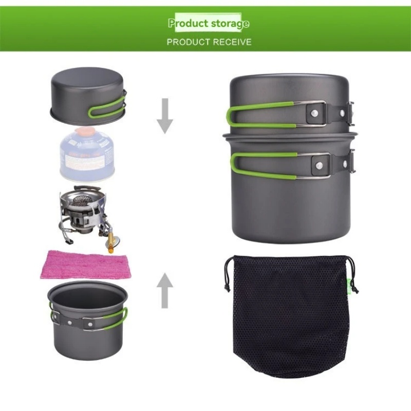 Camping Cooking Pot Set - طقم أواني طهي للتخييم BRS-T15A خفيف