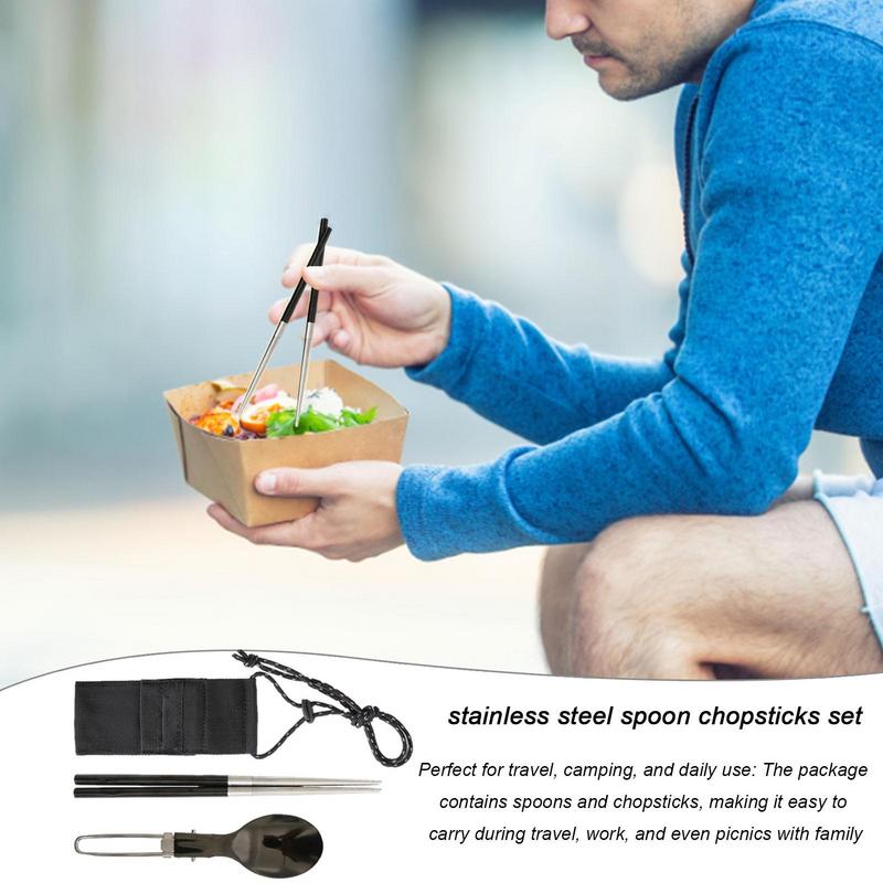 Camping Cooking And Eating Set - طوي ملعقة عيدان السفر التخييم تناول