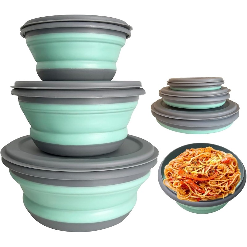 Camping Cooking Dishes - طقم علب غداء سيليكون قابلة للطي