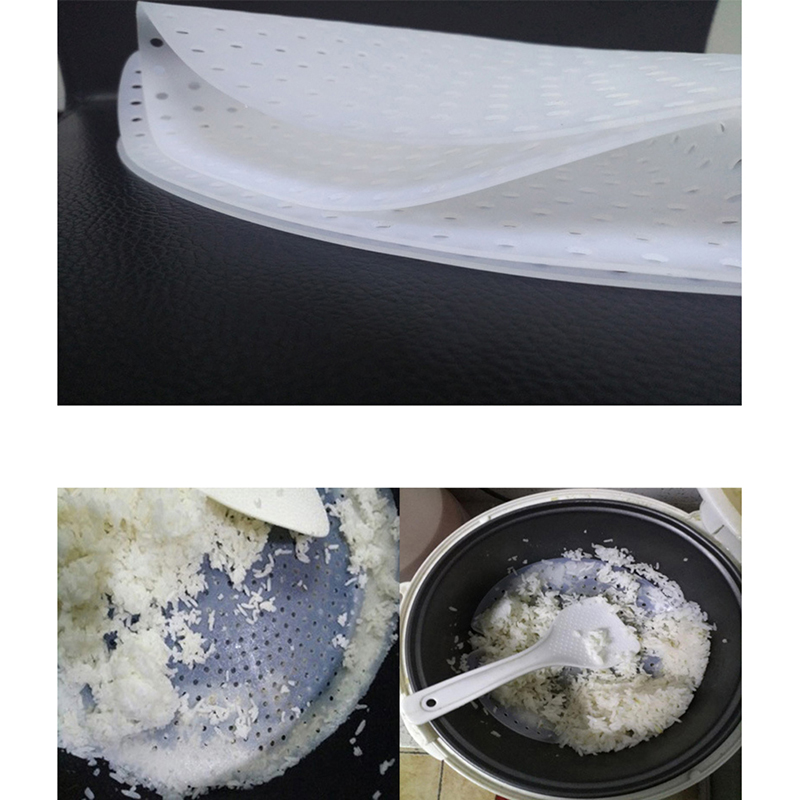 Camping Cooking Mat - بساط بخار أرز مستدير أبيض ،