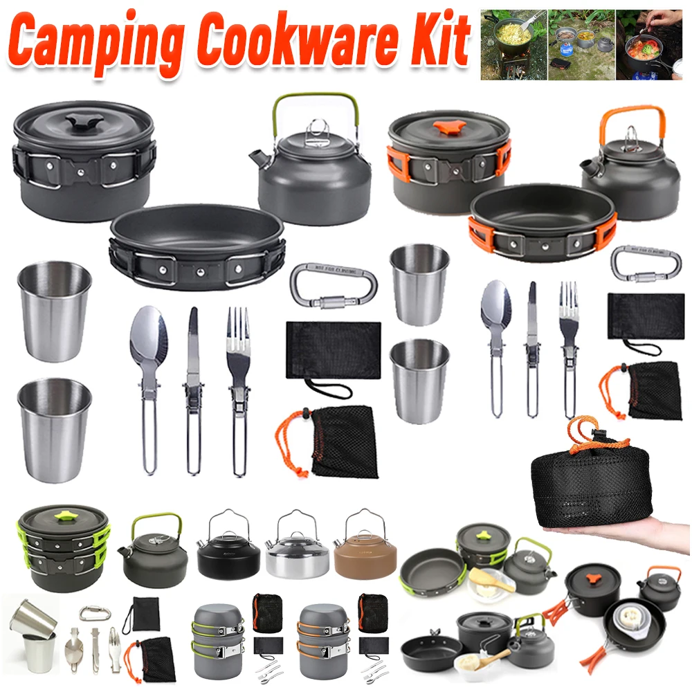 Camping Cooking Pot Set - طقم أدوات طهي للتخييم، غلاية ووعاء