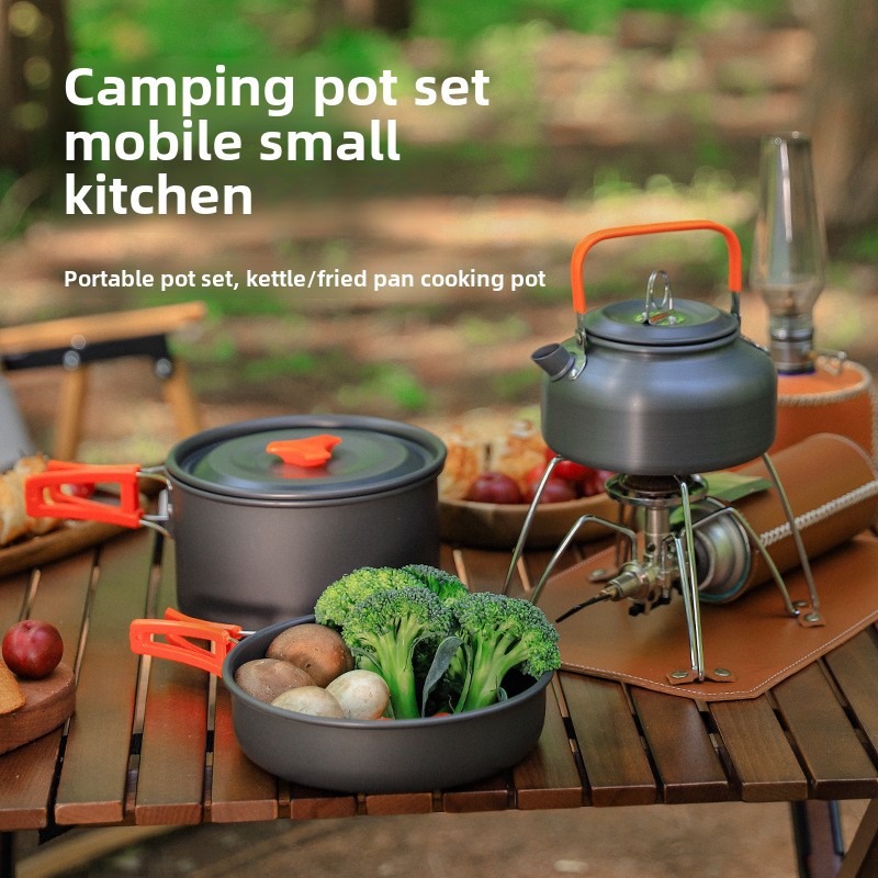Camping Cooking Set 2 Person - مجموعة أواني طهي للتخييم في الهواء