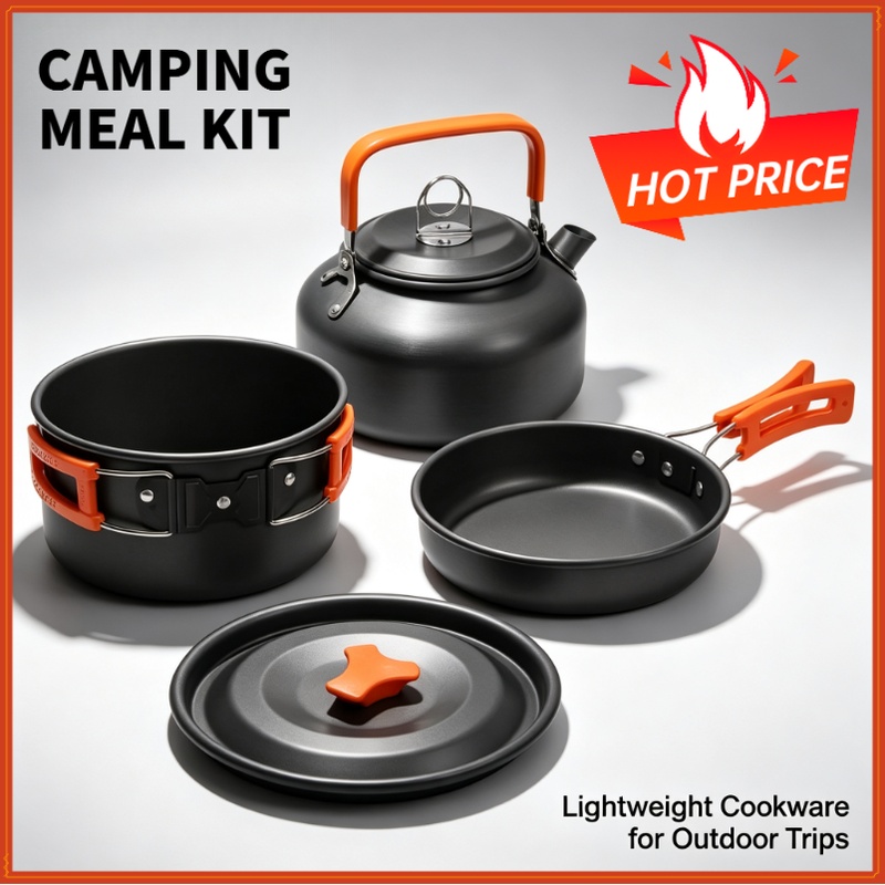 Camping Cooking Pot Set - مجموعة أدوات الطهي للتخييم، أدوات طهي