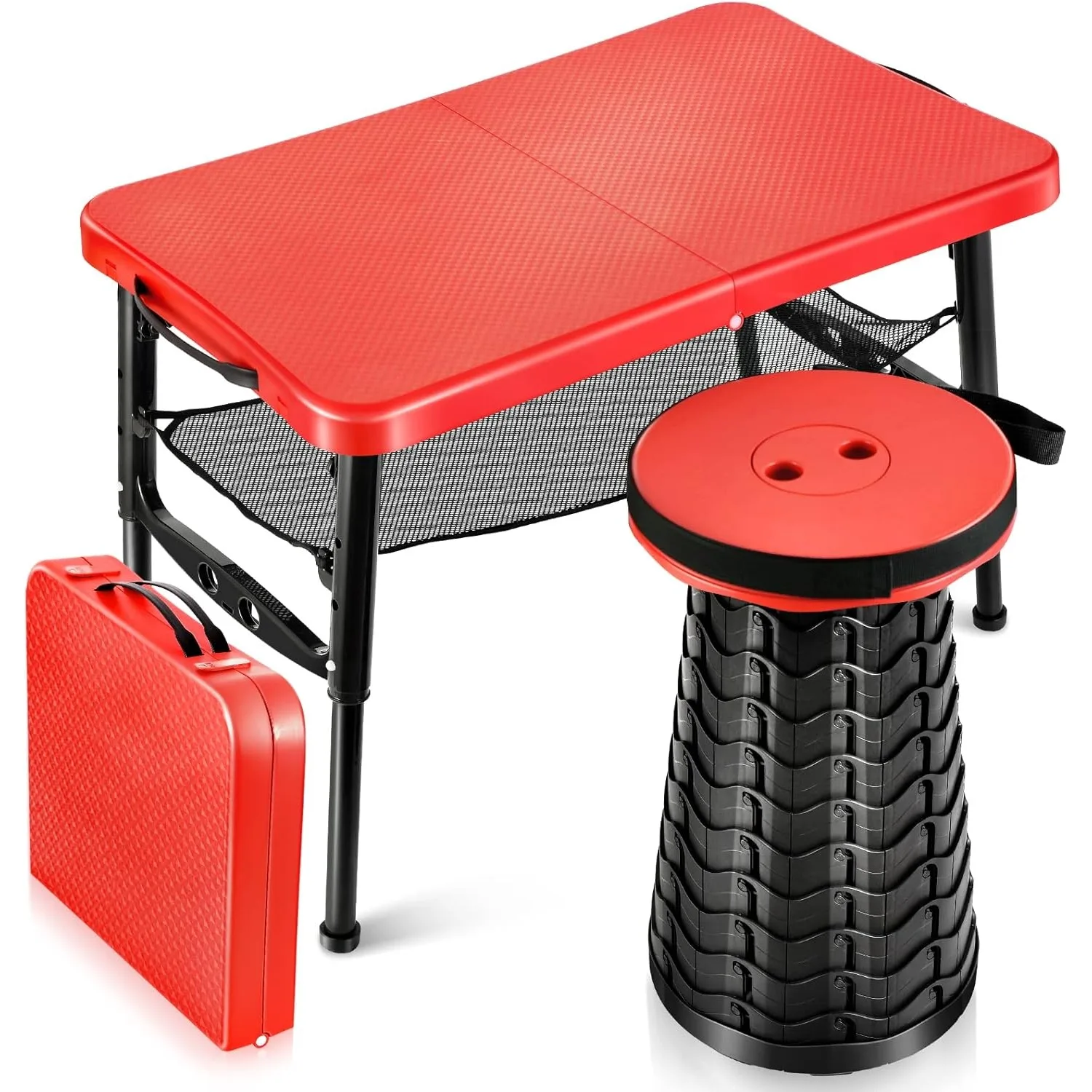 Camping Cooking Table Foldable - قابل للسحب طاولة قابلة للطي ومقعد