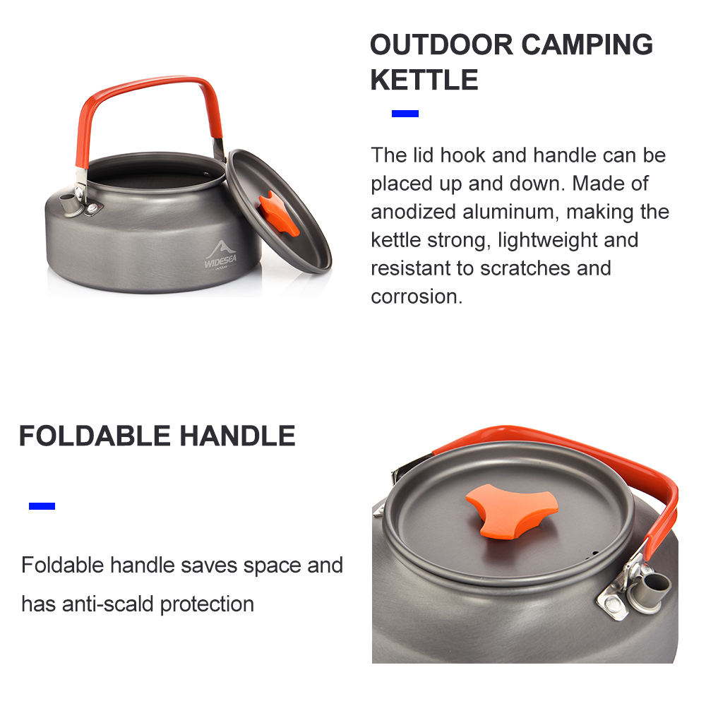 Widesea 1.1L 2L1.5L التخييم غل - مراجعة Camping Cooking Pot Set وسعره