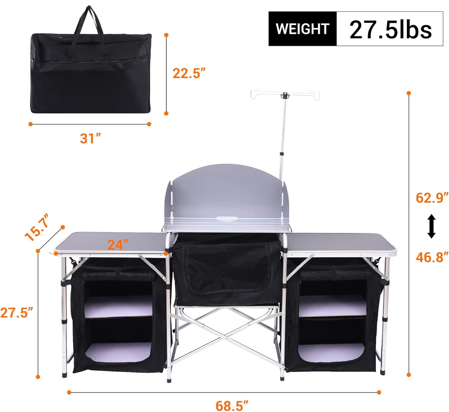 طاولة مطبخ للتخييم، محطة طهي ق - مراجعة Camping Cooking Table With Windshield وسعره