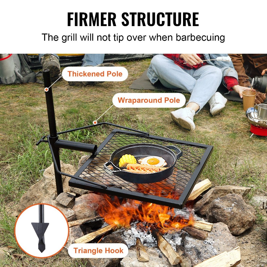 شواية دوارة للتخييم من الفولاذ - مراجعة Camping Cooking Grate وسعره