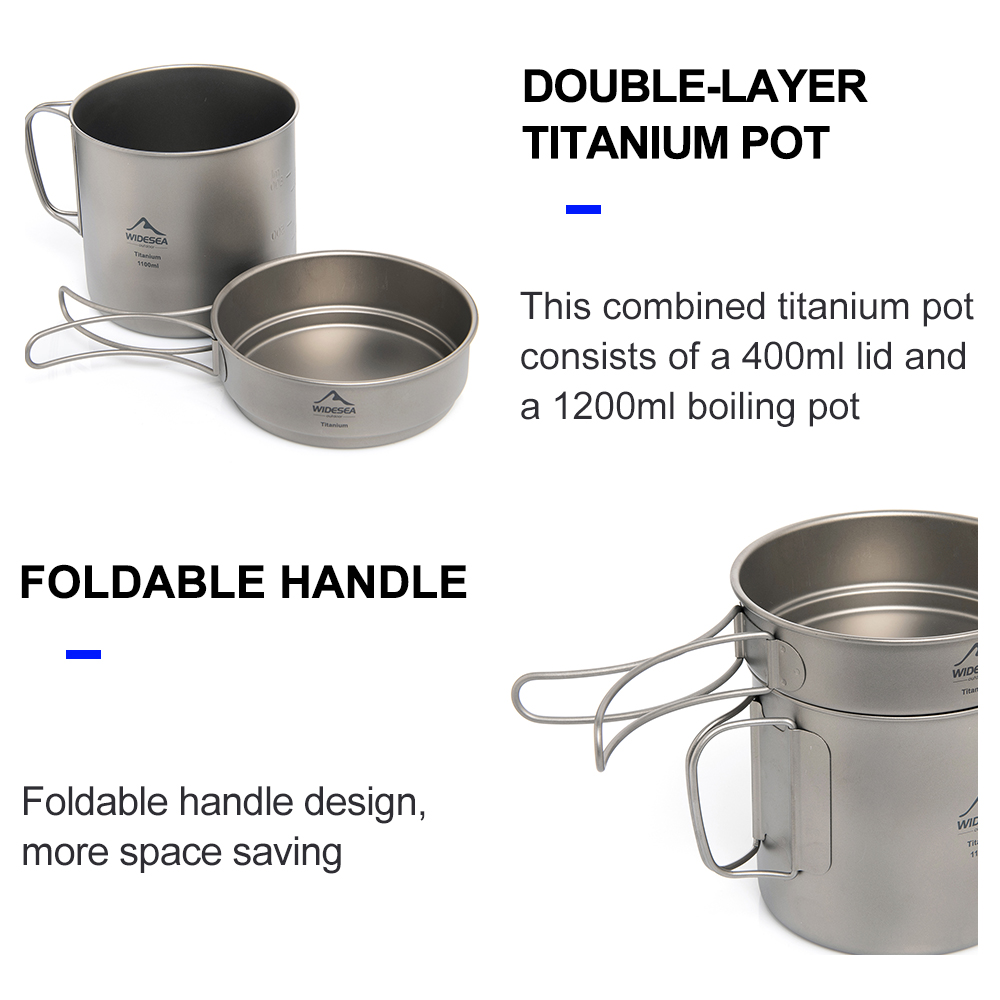 وعاء تخييم من التيتانيوم خفيف  - مراجعة Camping Cooking Pot Set وسعره