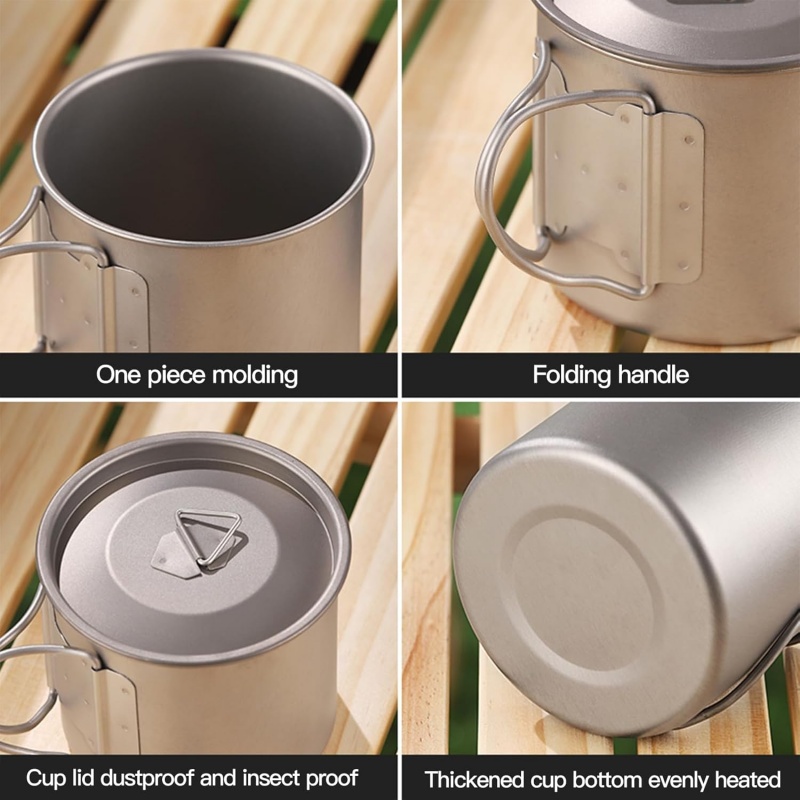 كوب تخييم من التيتانيوم بمقبض  - مراجعة Camping Cooking Cup وسعره