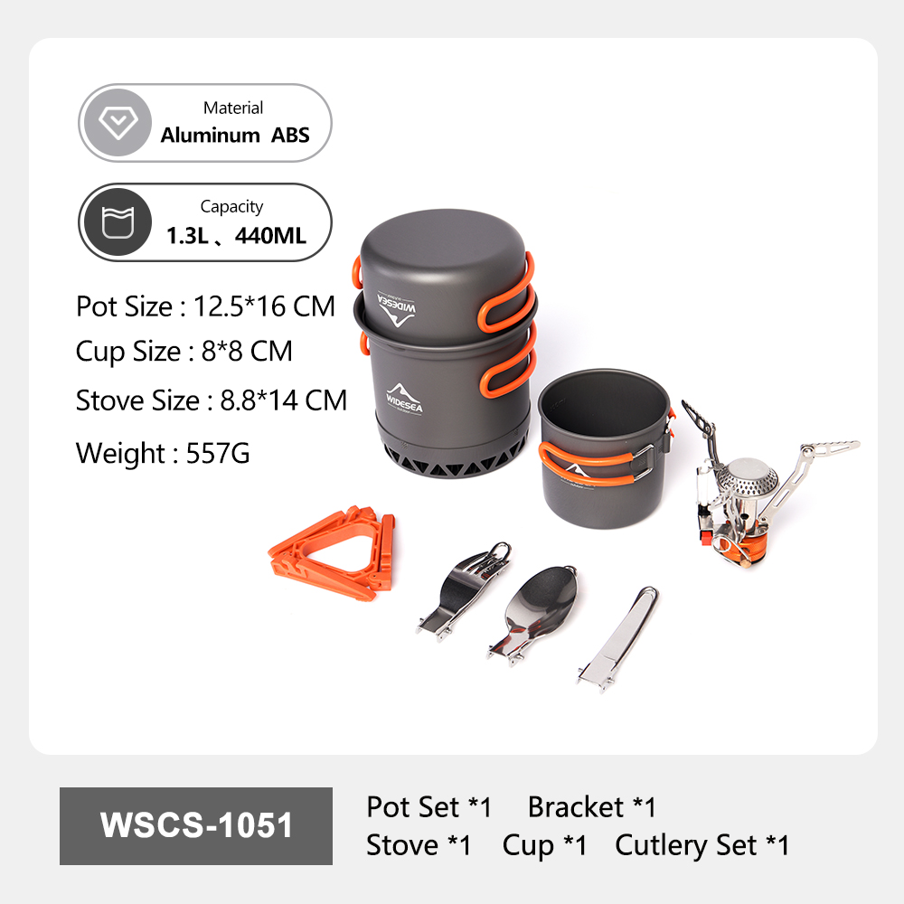 Widesea المحمولة التخييم طقم ح - مراجعة Camping Cooking And Eating Set وسعره