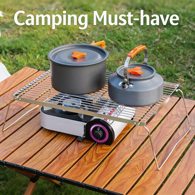 حامل نار قابل للطي من الستانلس - مراجعة Camping Cooking Meat وسعره