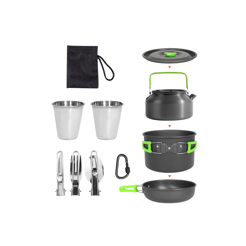 طقم طهي خارجي كبير السعة DS-30 - مراجعة Camping Cooking Set Ds 308 وسعره