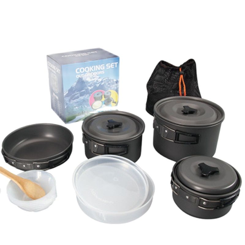 طقم أواني طهي للتخييم في الهوا - مراجعة Camping Cooking Set 2 Person وسعره