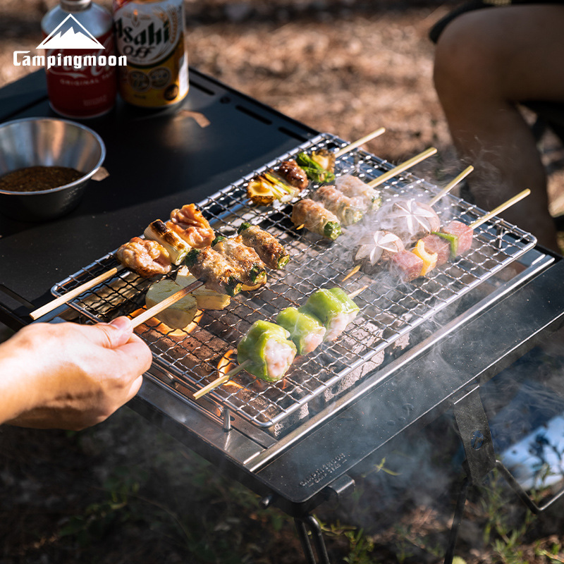 CAMPINGMOON UG-1 IGT شواية كرب - مراجعة Camping Cooking Table With Windshield وسعره