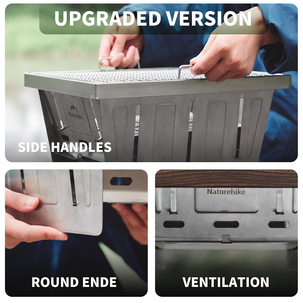 Naturehike التخييم شواية الفحم - مراجعة Camping Cooking Table With Windshield وسعره
