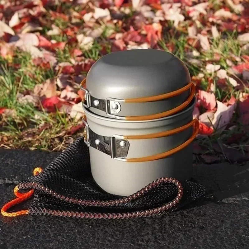 جديد التخييم وعاء المحمولة في  - مراجعة Camping Cooking Kitchen Set وسعره
