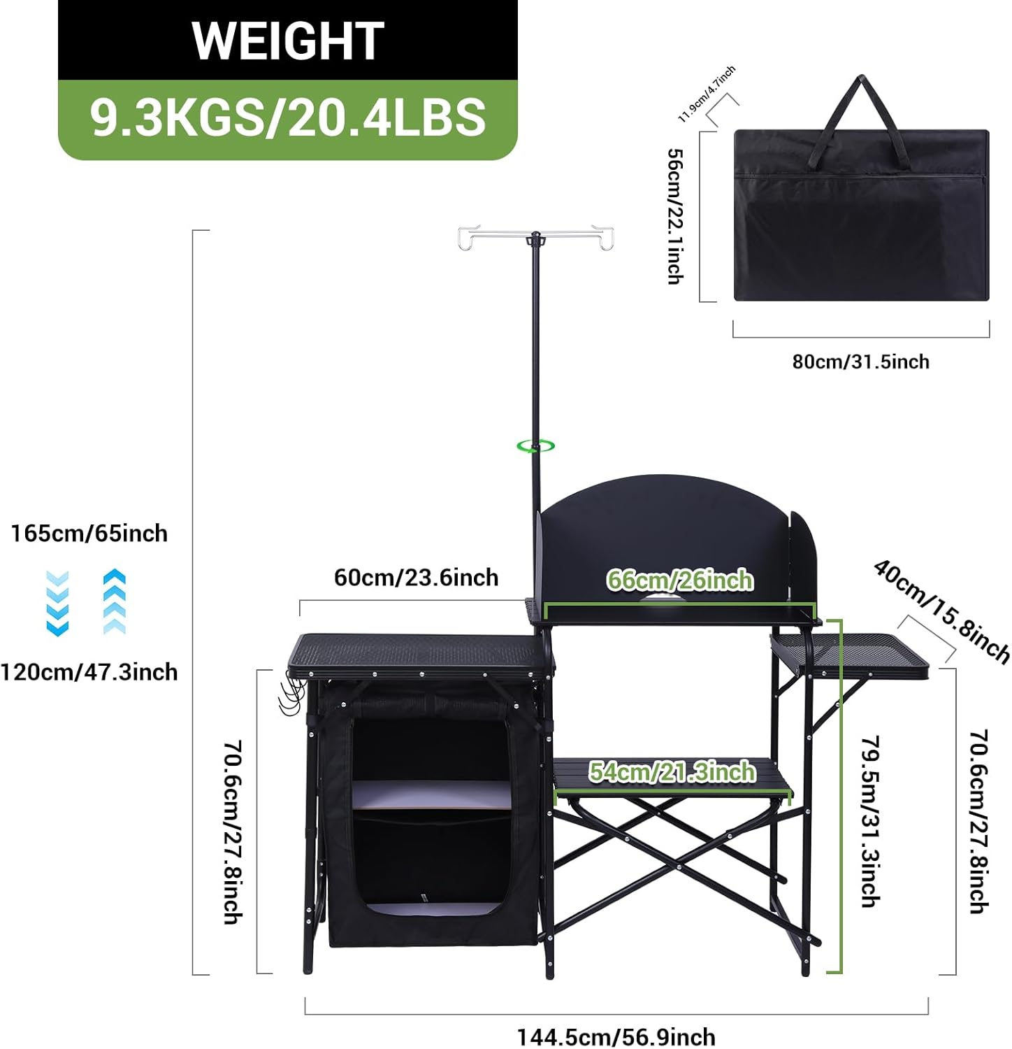 طاولة مطبخ للتخييم، محطة طهي ق - مراجعة Camping Cooking Table With Windshield وسعره