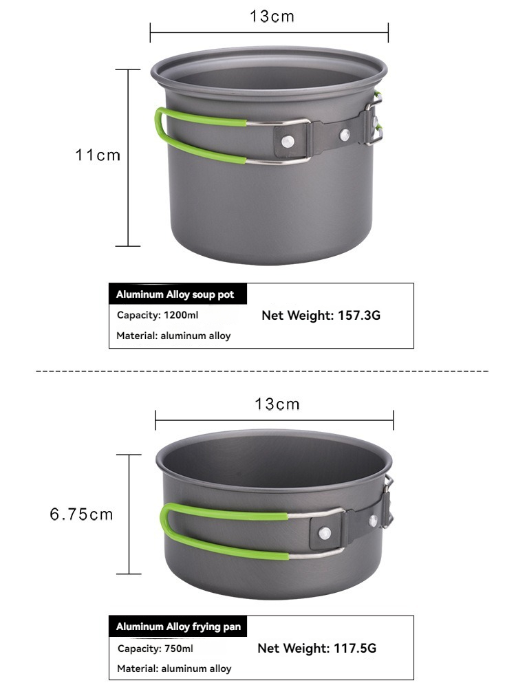 طقم أواني طهي للتخييم BRS-T15A - مراجعة Camping Cooking Pot Set وسعره
