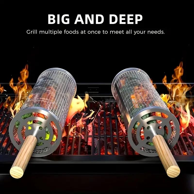 سلة شواء من الفولاذ المقاوم لل - مراجعة Camping Cooking Meat وسعره