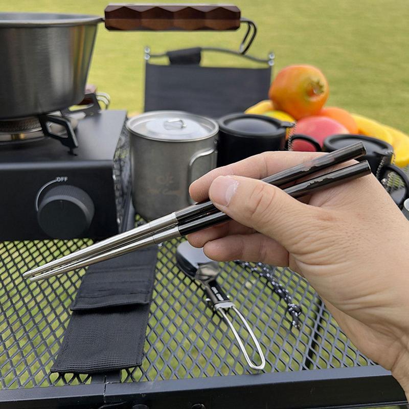 طوي ملعقة عيدان السفر التخييم  - مراجعة Camping Cooking And Eating Set وسعره