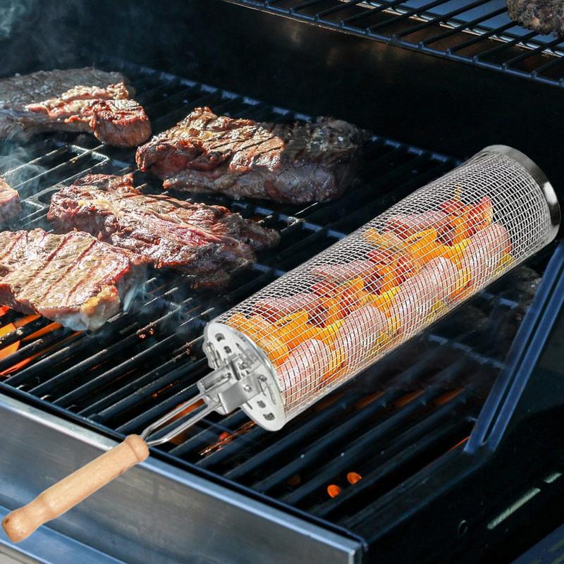 قفص شواء دوار من الفولاذ المقا - مراجعة Camping Cooking Gifts وسعره