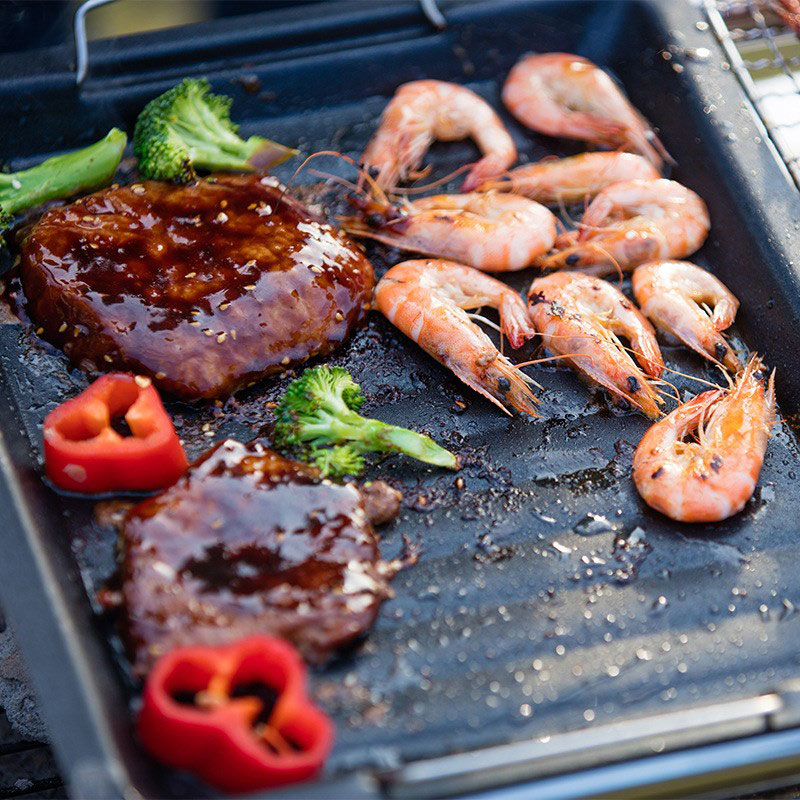 مقلاة شواء مربعة سميكة للاستخد - مراجعة Camping Cooking Meat وسعره