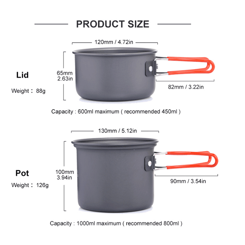Widesea خفيفة التخييم أواني ال - مراجعة Camping Cooking Dishes وسعره