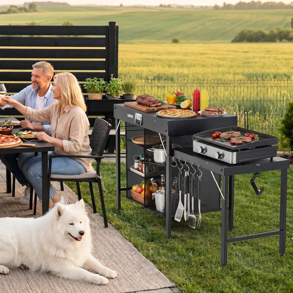 طاولة شواء معدنية قابلة للطي م - مراجعة Camping Cooking Table Foldable وسعره