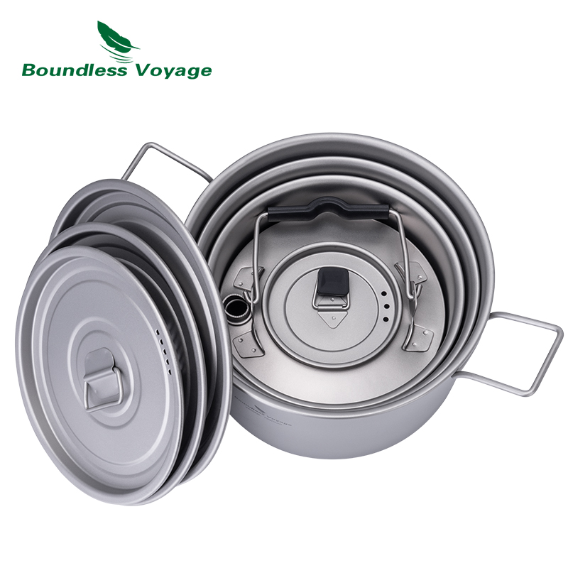 طقم طهي من التيتانيوم من Bound - مراجعة Camping Cooking Pot Set وسعره