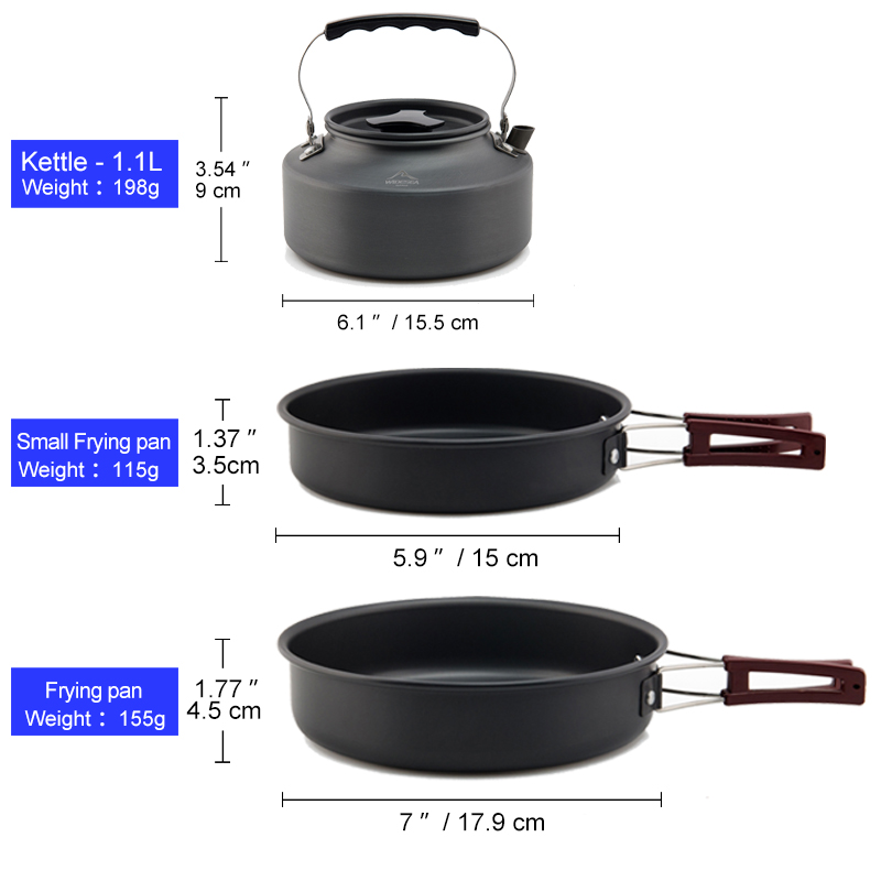 Widesea التخييم طقم حلل استانل - مراجعة Camping Cooking And Eating Set وسعره