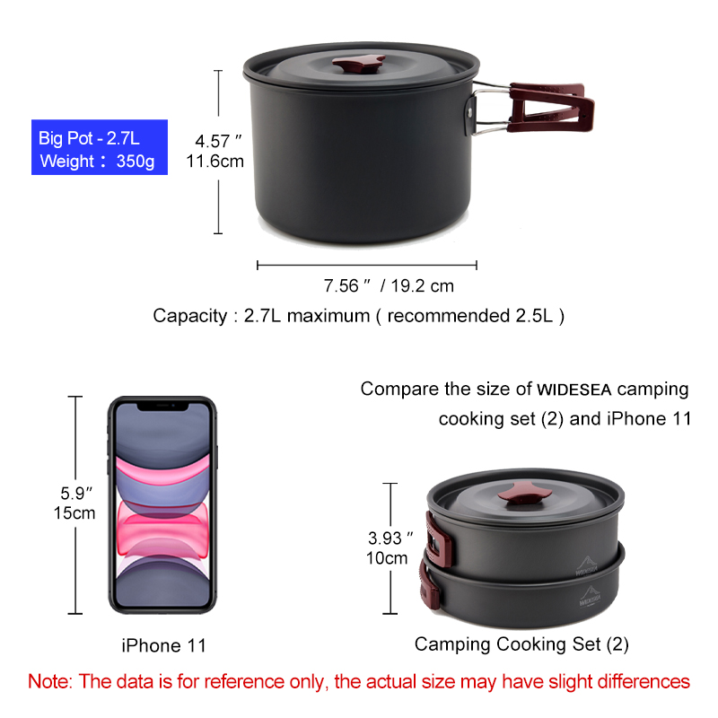 Widesea التخييم طقم حلل استانل - مراجعة Camping Cooking And Eating Set وسعره