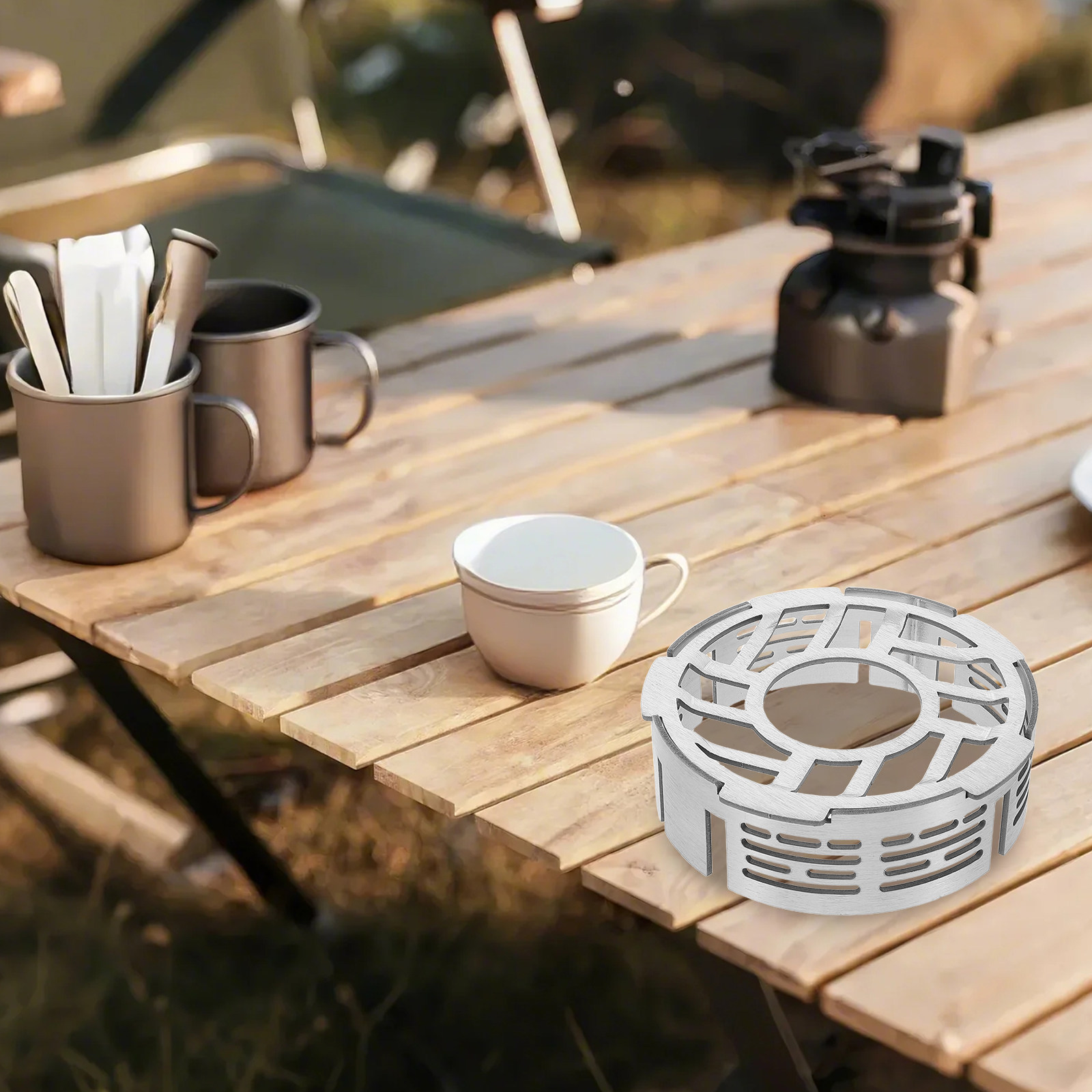 حاجز رياح معدني مدمج لموقد الت - مراجعة Camping Cooking Wind Blocker وسعره