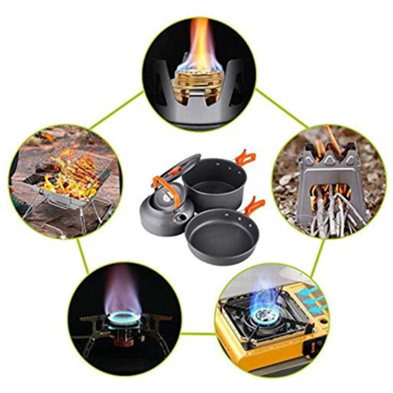 مجموعة أدوات طهي خارجية من الأ - مراجعة Camping Cooking Set 2 Person وسعره