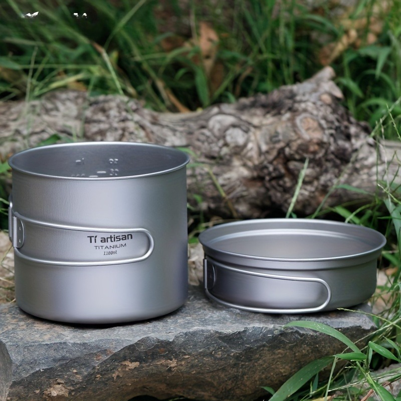 مجموعة أواني طهي من التيتانيوم - مراجعة Camping Cooking Pot Set وسعره