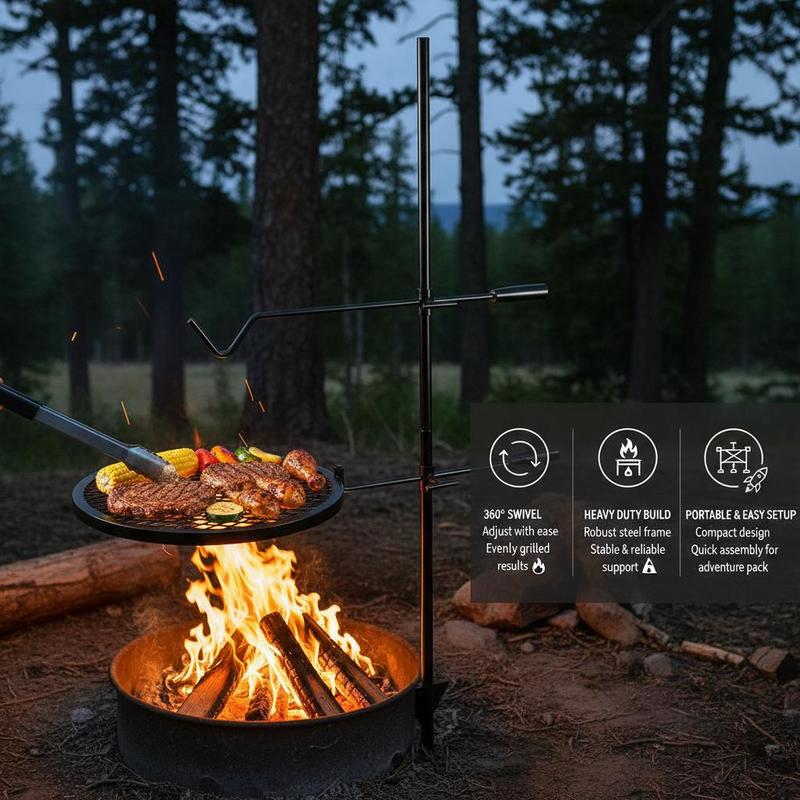 شبكة طهي دوارة مقاس 24×24 بوصة - مراجعة Camping Cooking Grate وسعره