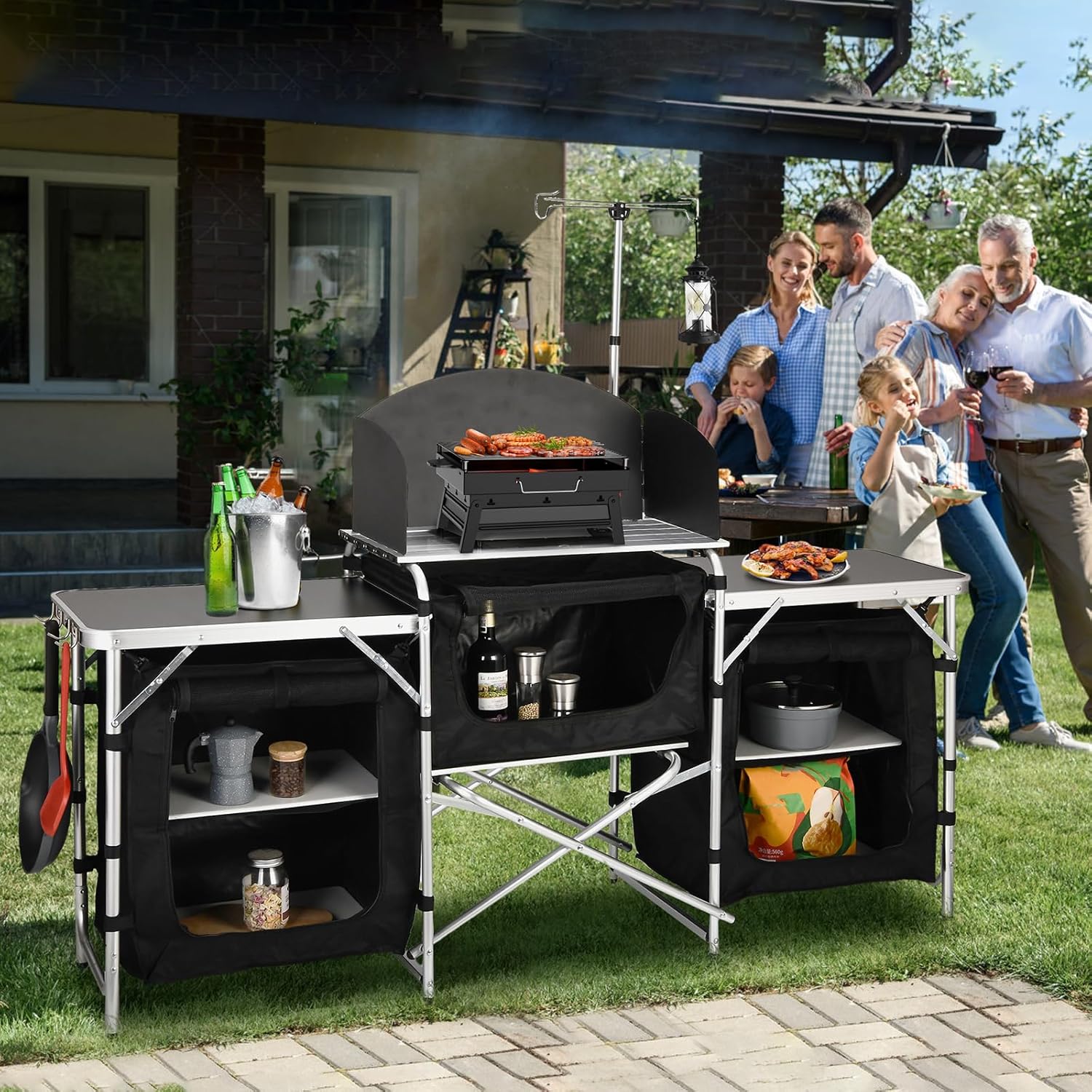 طاولة مطبخ قابلة للطي من الألو - مراجعة Camping Cooking Table With Windshield وسعره