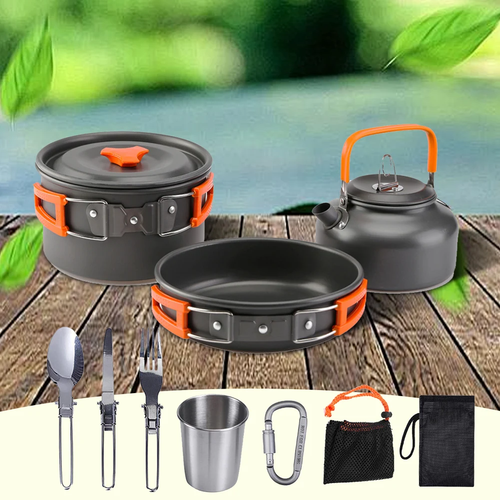 طقم أدوات طهي للتخييم، غلاية و - مراجعة Camping Cooking Pot Set وسعره