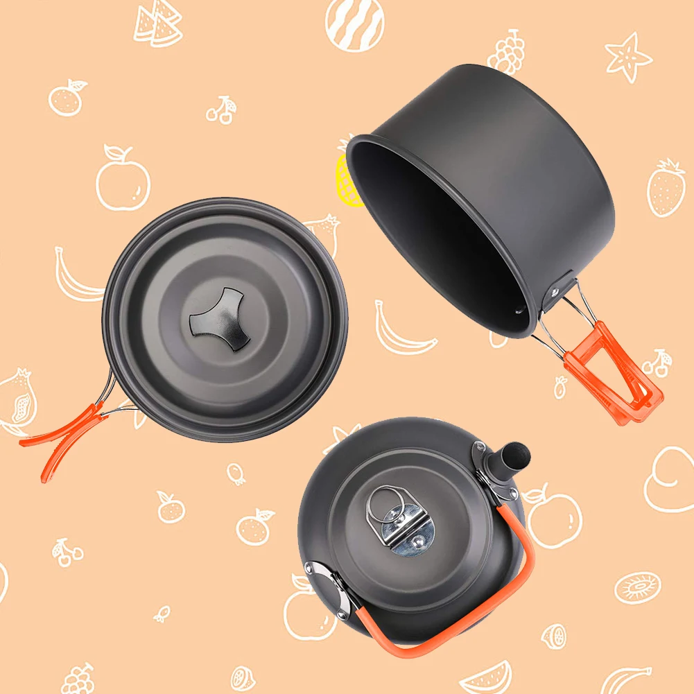 طقم أدوات طهي للتخييم، غلاية و - مراجعة Camping Cooking Pot Set وسعره