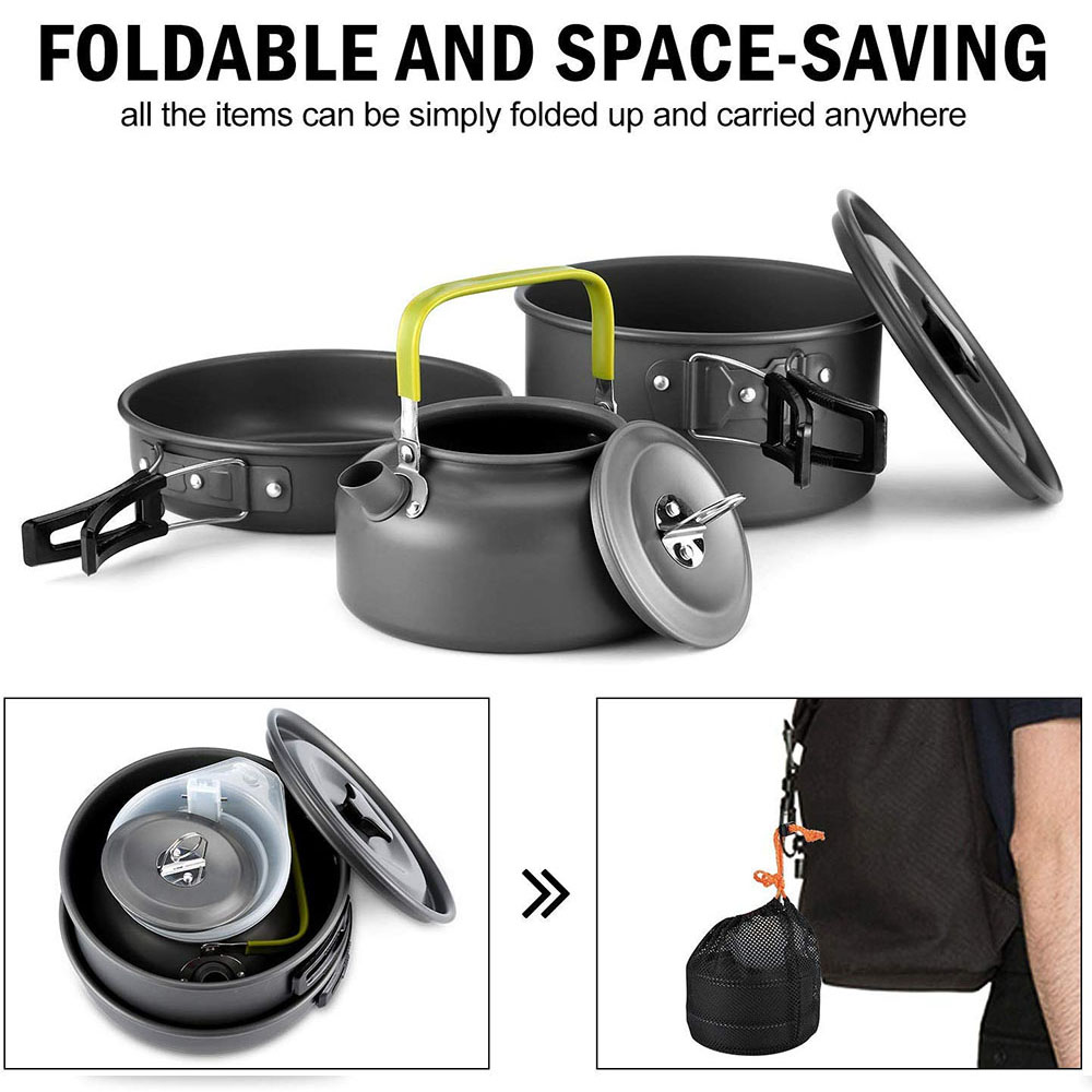 مجموعة أدوات الطهي للتخييم الخ - مراجعة Camping Cooking Pot Set وسعره