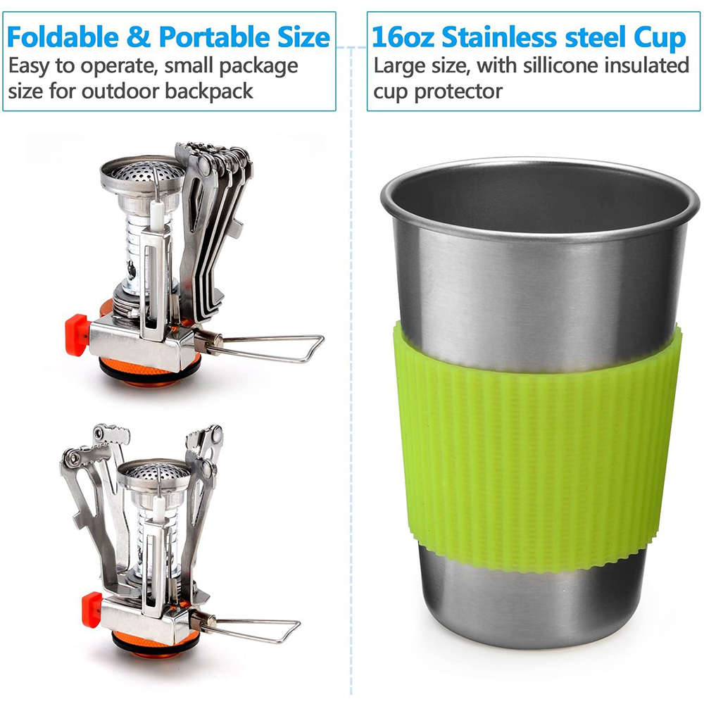 طقم أواني طهي للتخييم مع موقد  - مراجعة Camping Cooking Pot Set وسعره