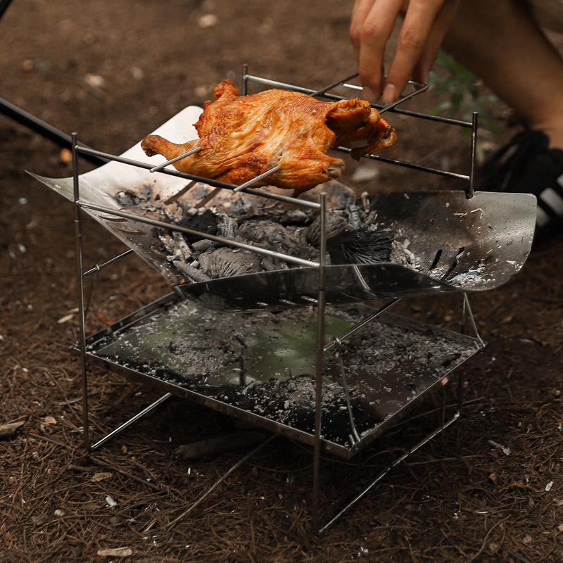 حرق الخشب موقد للتخييم المحمول - مراجعة Camping Cooking Grate وسعره
