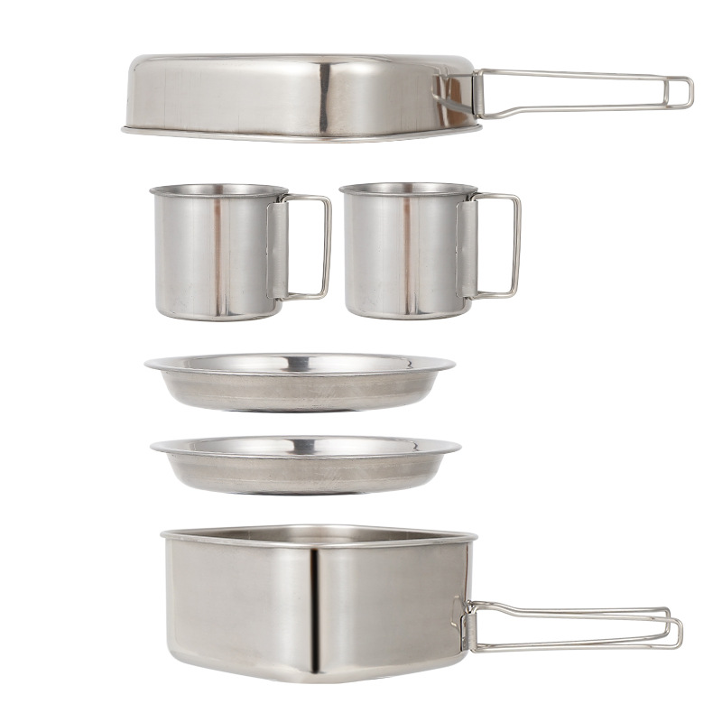 6 قطعة وعاء التخييم في الهواء  - مراجعة Camping Cooking Cup وسعره